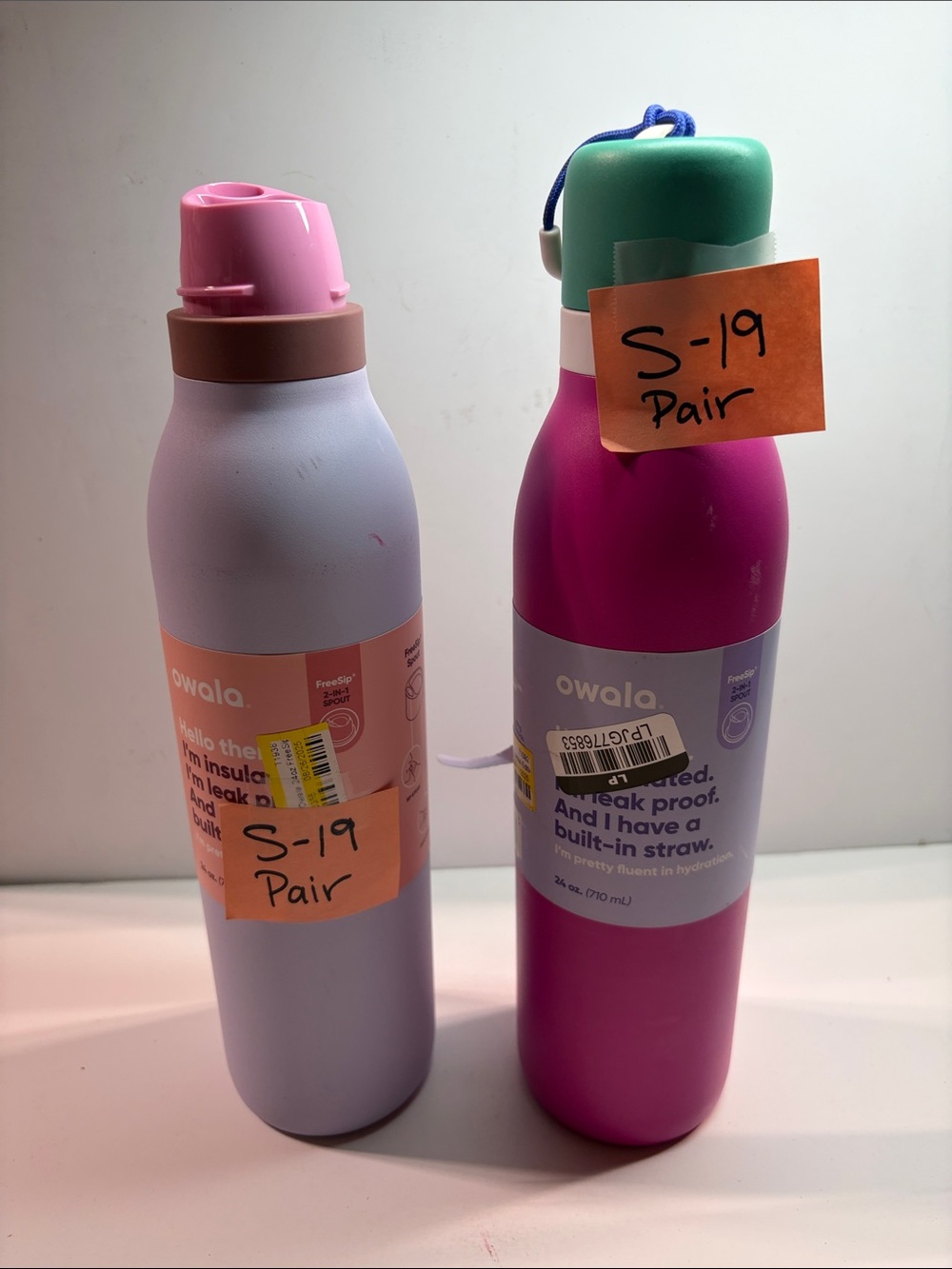 NEW Owala 24 oz FreeSip Water Bottle with Straw - Set of 2